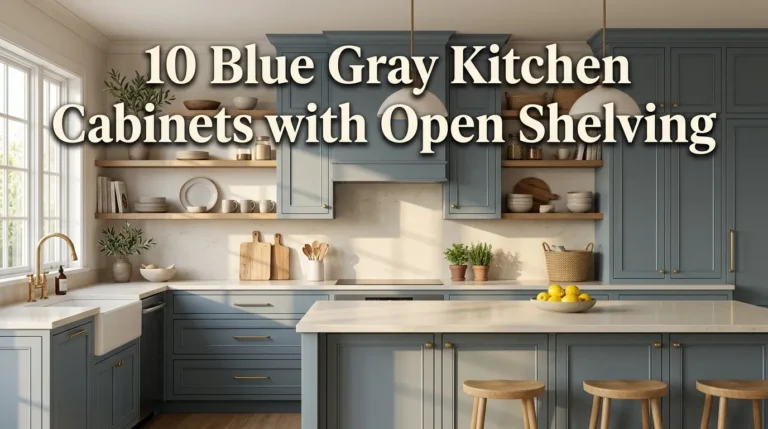 10 Blue Gray Kitchen Cabinets with Open Shelving
