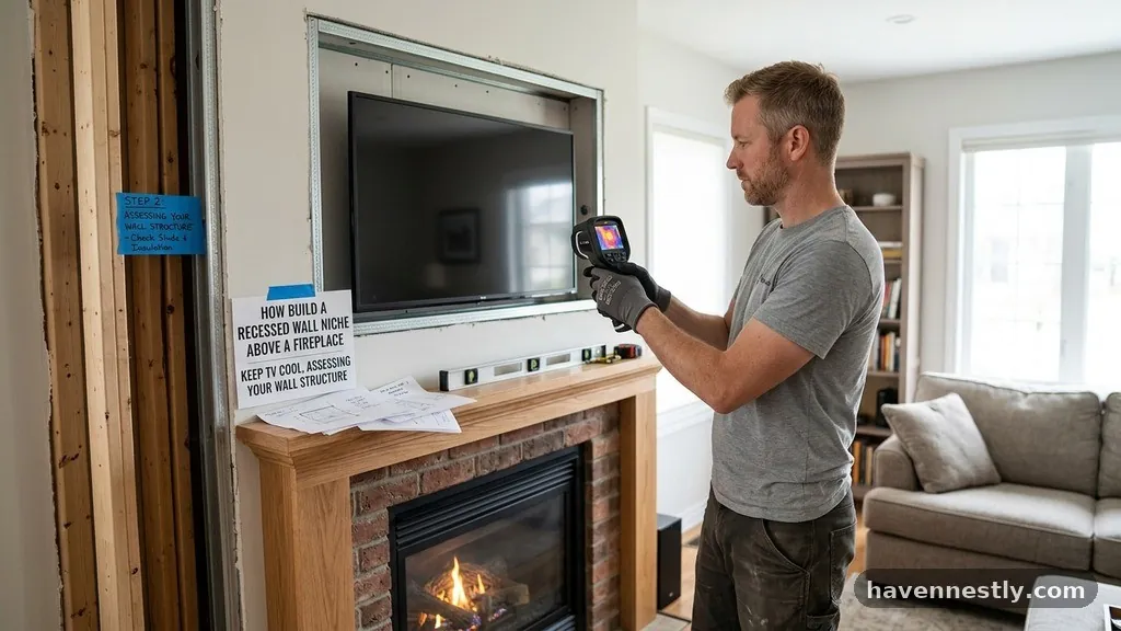 Assessing Your Wall Structure - How to Build a Recessed Wall Niche Above a Fireplace to Keep the TV Cool