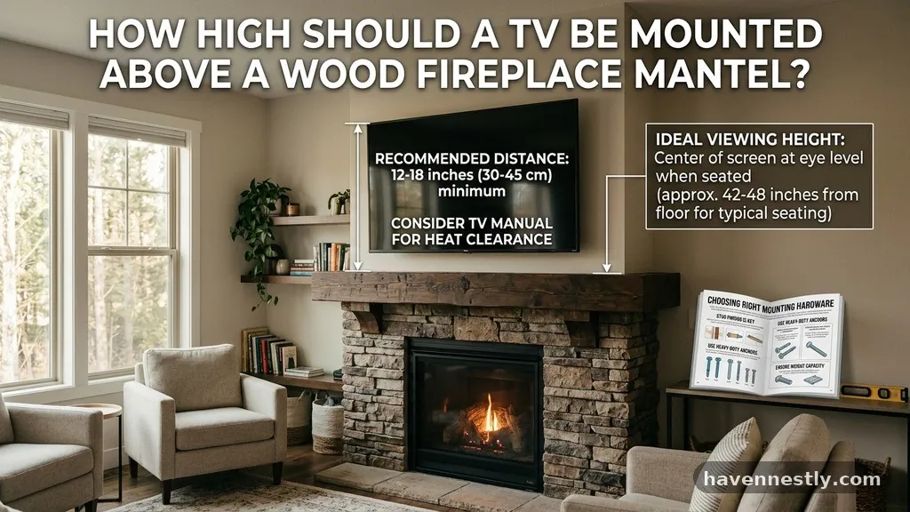 Choosing the Right Mounting Hardware - How High Should a TV Be Mounted Above a Wood Fireplace Mantel?