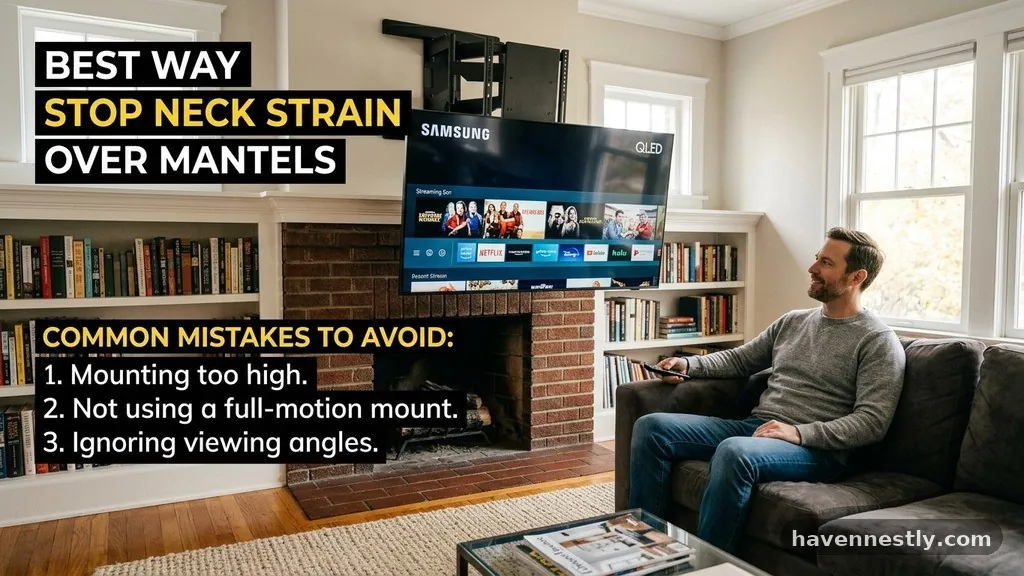 Common Mistakes to Avoid - Drop-Down (Pull-Down) TV Mounts: Best Way to Stop Neck Strain Over Mantels