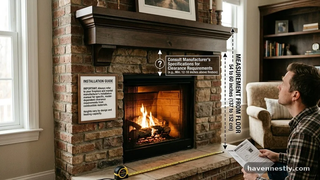 Consulting Manufacturer Clearance Requirements - What Is the Standard Height to Hang a Fireplace Mantel from the Floor?
