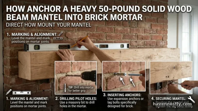 How to Anchor a Heavy 50-Pound Solid Wood Beam Mantel into Brick Mortar