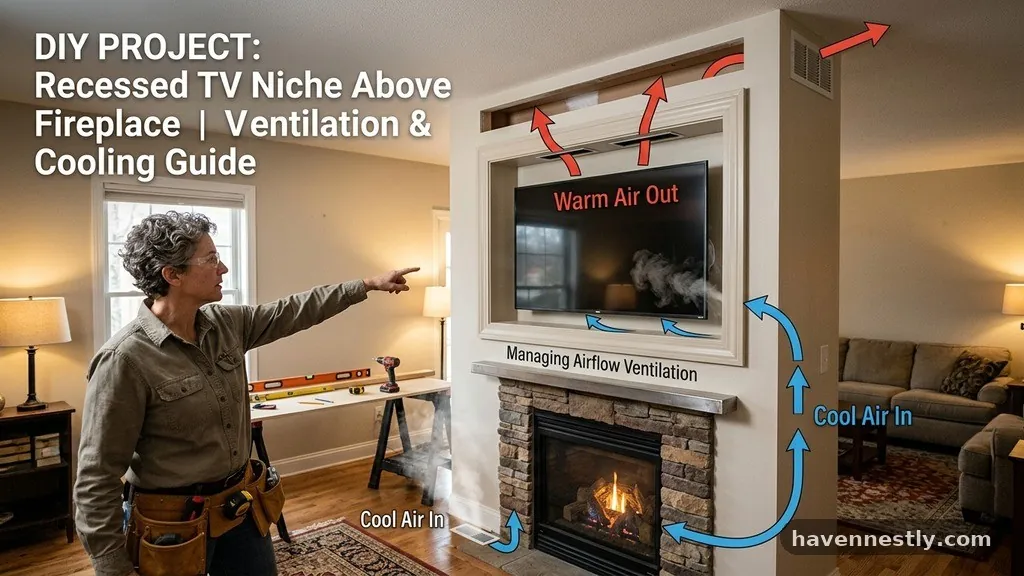 Managing Airflow and Ventilation - How to Build a Recessed Wall Niche Above a Fireplace to Keep the TV Cool