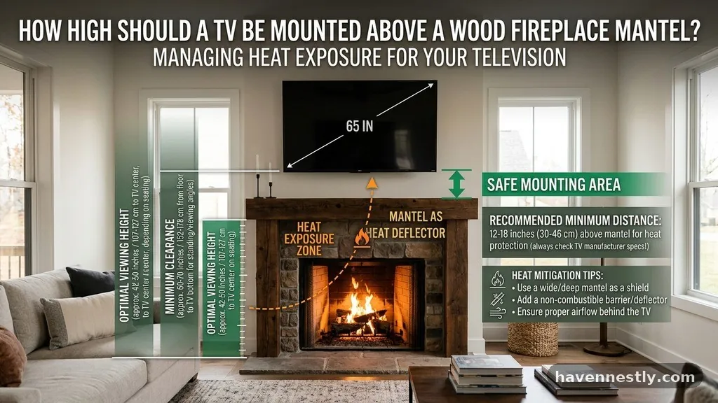 Managing Heat Exposure for Your Television - How High Should a TV Be Mounted Above a Wood Fireplace Mantel?