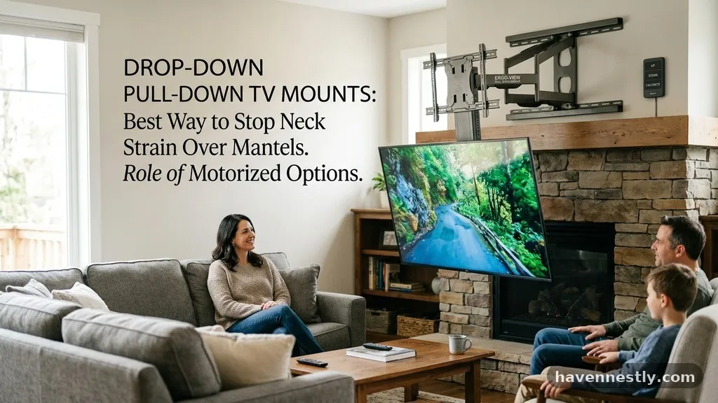 The Role of Motorized Options - Drop-Down (Pull-Down) TV Mounts: Best Way to Stop Neck Strain Over Mantels
