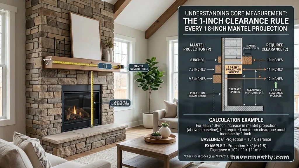 Understanding the Core Measurement - The 1-Inch Clearance Rule for Every 1/8-Inch of Mantel Projection